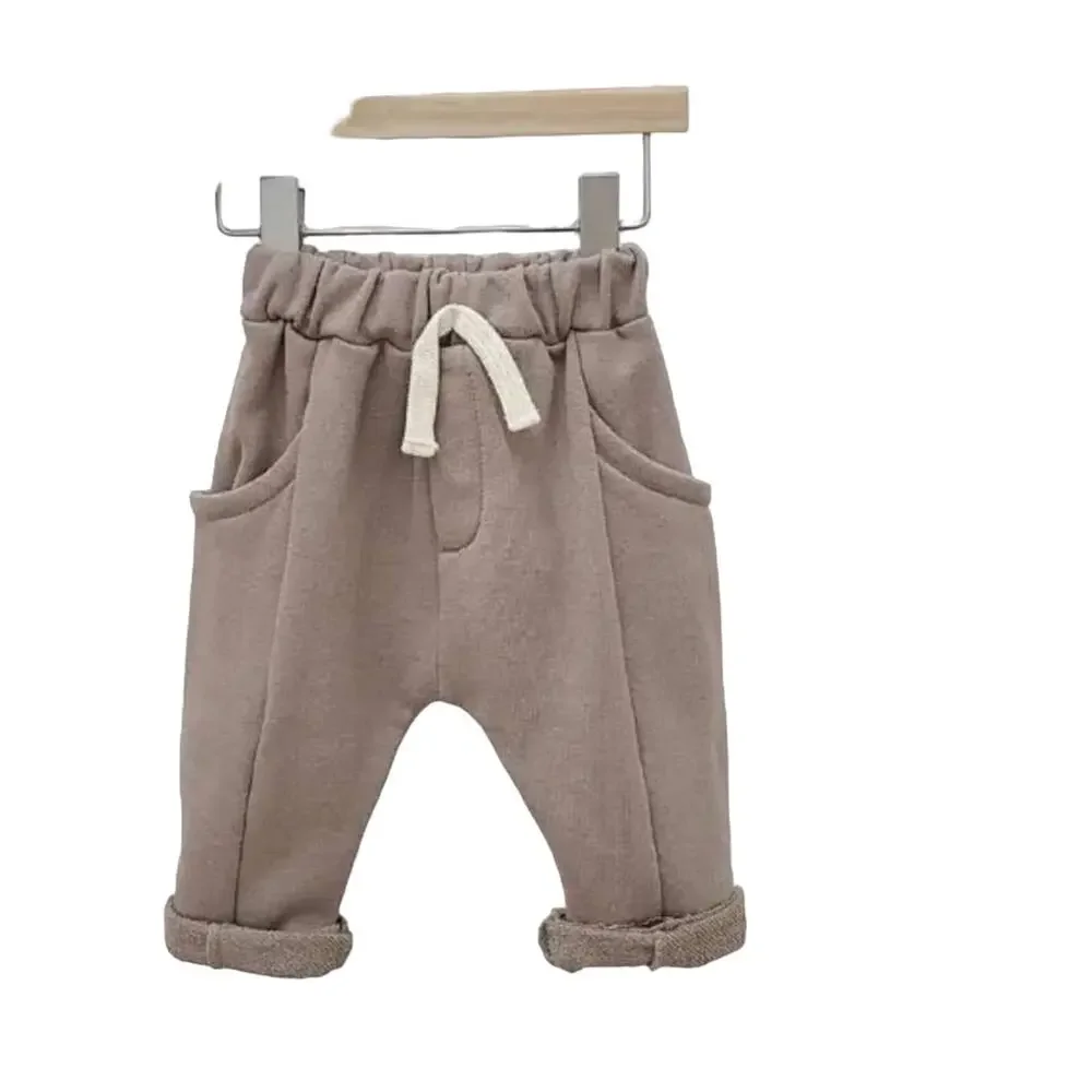 New toddler brown pull-on pants 12-18 months